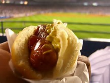 Hot dog at baseball game Myrtle Beach