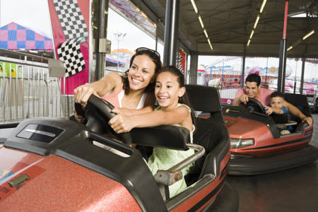 family bumper car racing