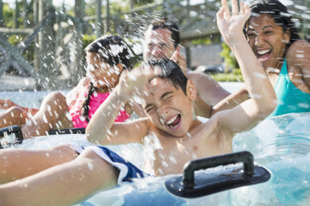 family at waterpark