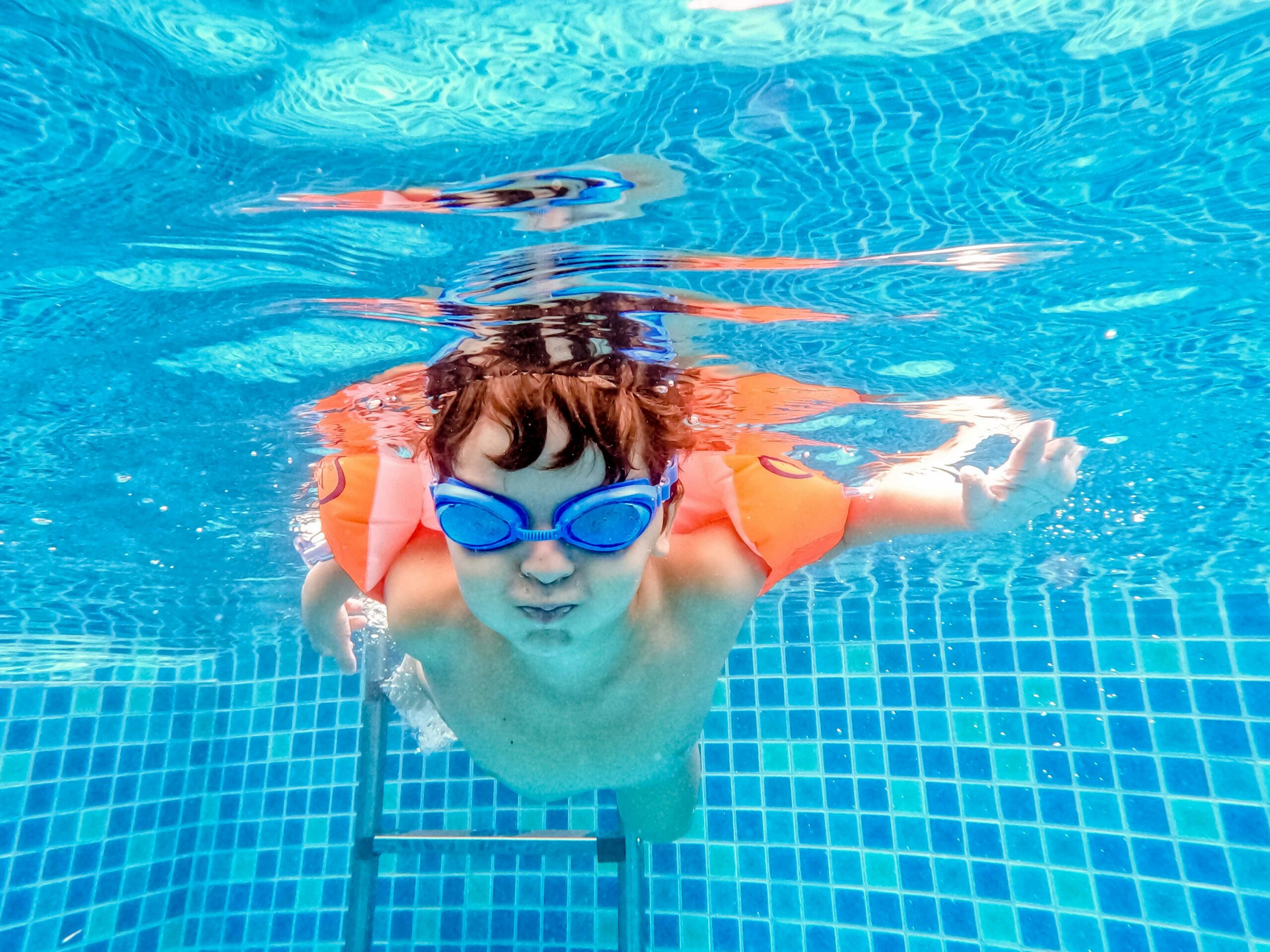 Young boy swimming during his Myrtle Beach Spring Break